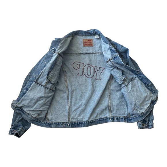 VTG Buffalo Jean Jacket 100% Cotton Rare Embroidery “YOP” Size: M - Picture 6 of 6